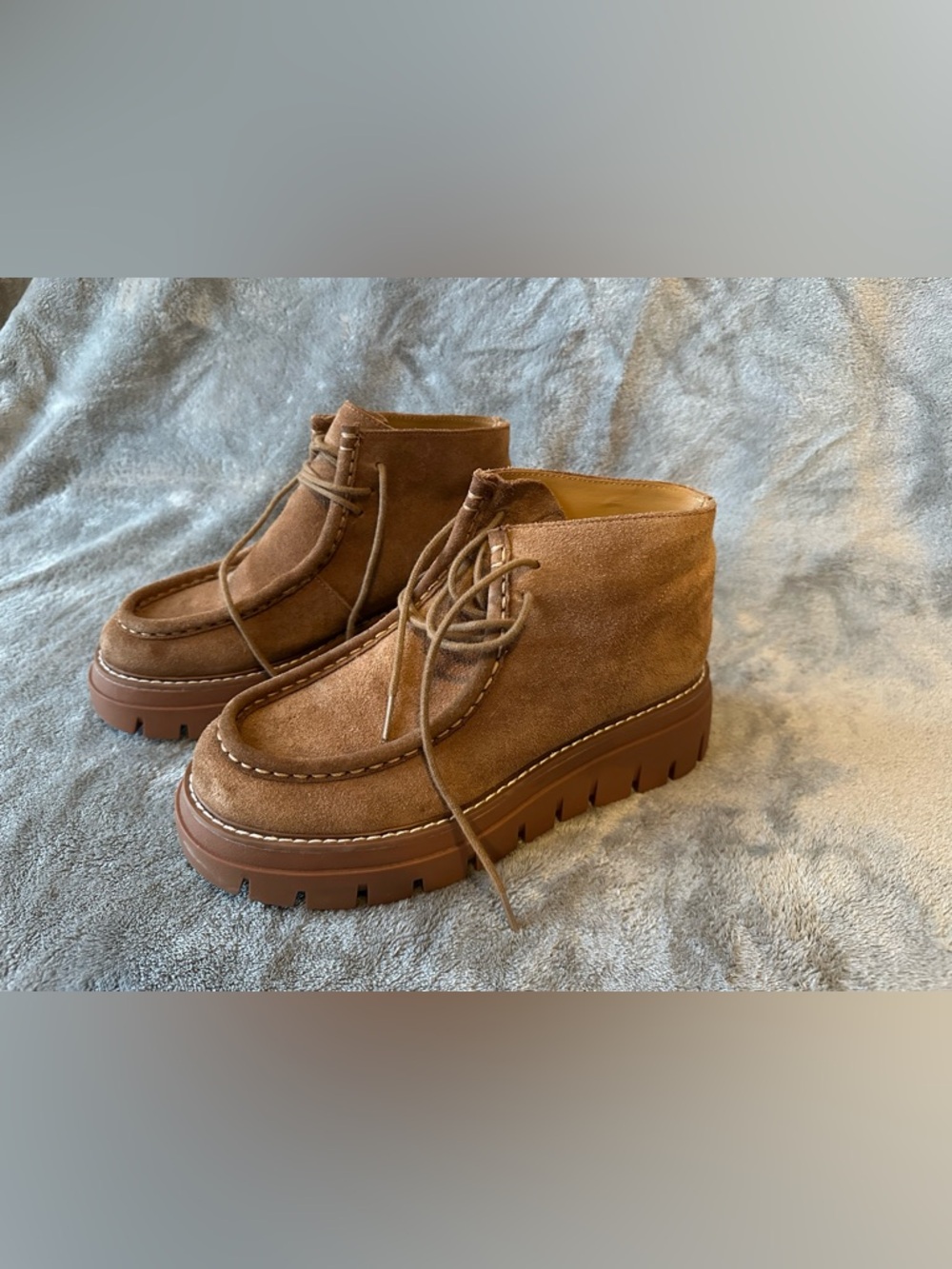 J/SLIDES Brown Suede Moccasin Ankle Boots